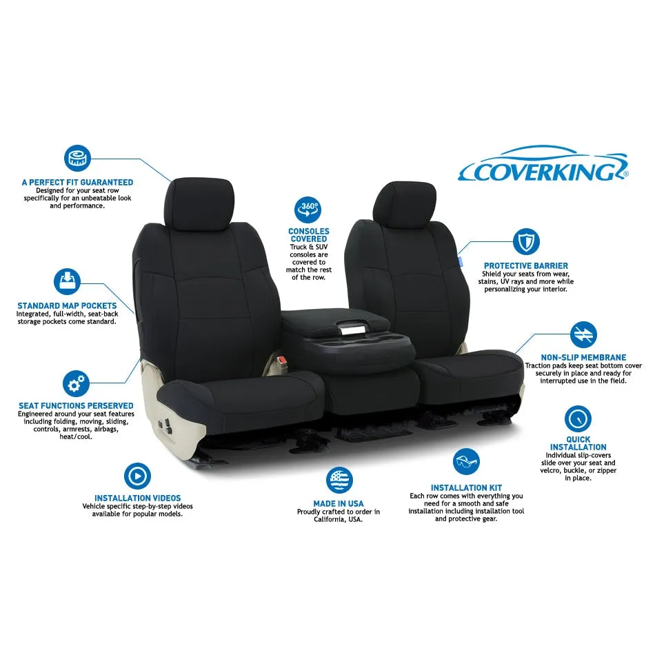 2021 Chevy Silverado Custom Fit Neoprene Seat Covers Front 50/50 Bucket Seats-Black