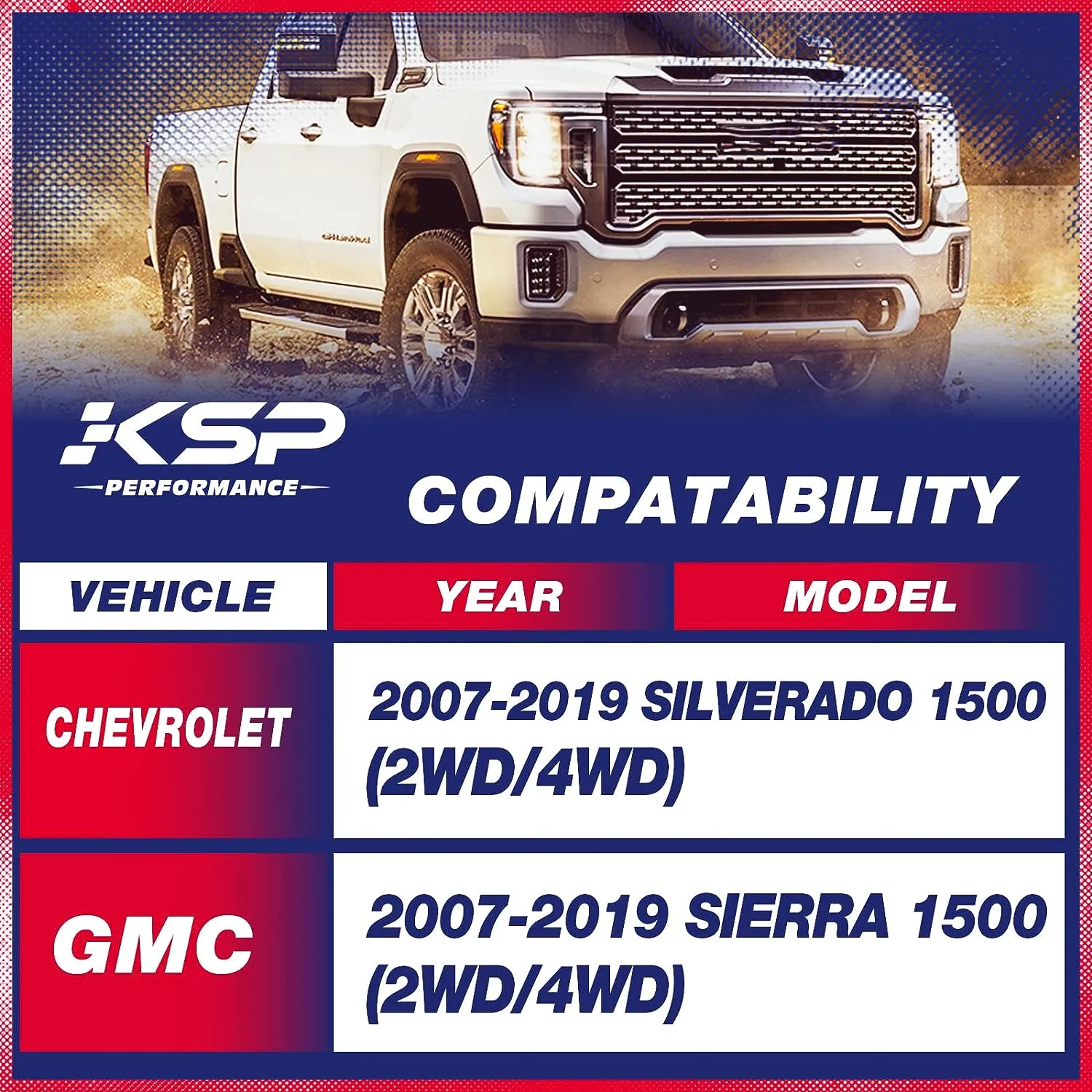 2" Rear Lift Kits With Ubolts Block For 2007-2019 GMC Chevy 2WD/4WD