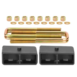 2" Rear Lift Kits With Ubolts Block For 2007-2019 GMC Chevy 2WD/4WD