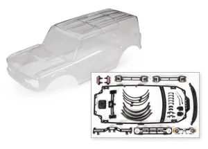 9211 Body, Ford Bronco (2021) (clear, requires painting)/ decals/ window masks