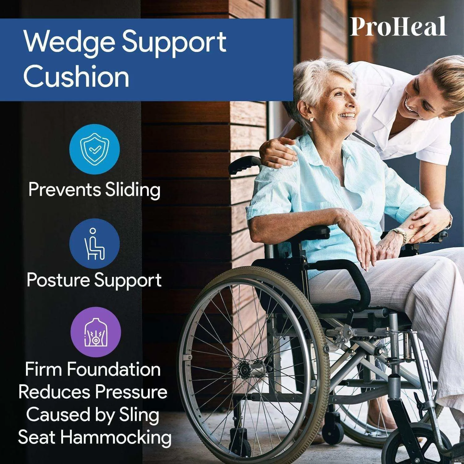 Bariatric Gel Wedge & Pommel Seat Cushion - Better Posture & Hip Positioning