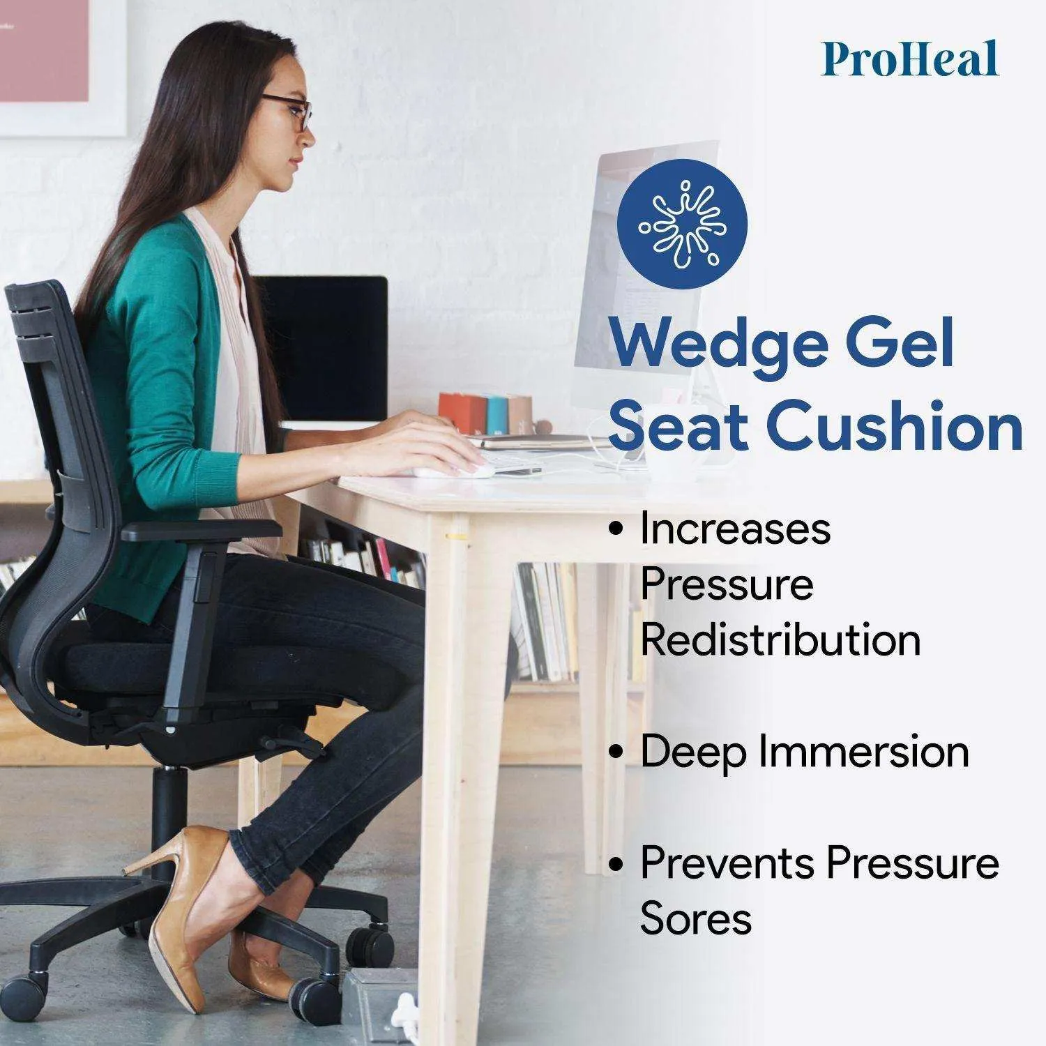 Bariatric Gel Wedge & Pommel Seat Cushion - Better Posture & Hip Positioning