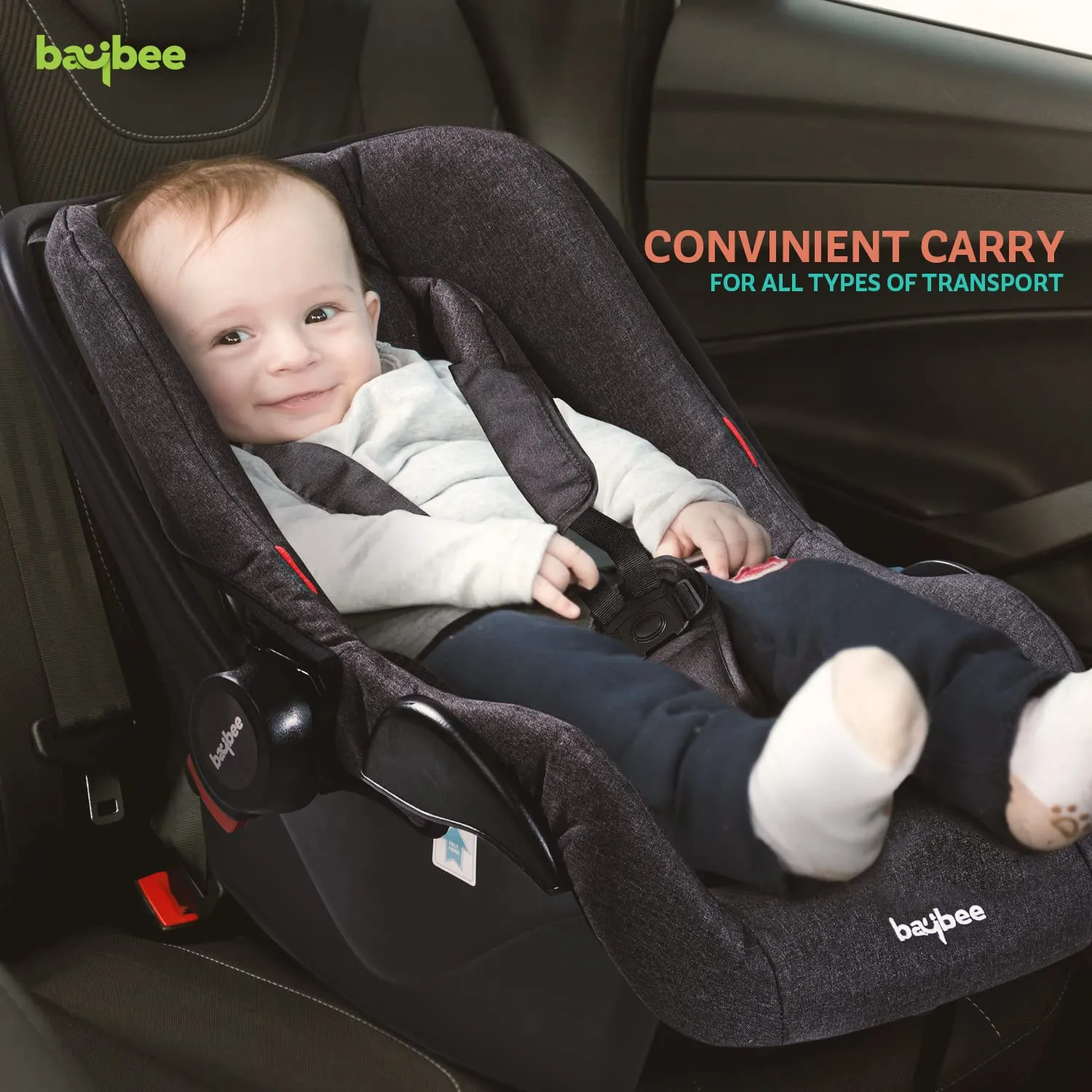 Baybee Cruise & Carry Convertible Baby Pram Stroller with Car Seat Combo