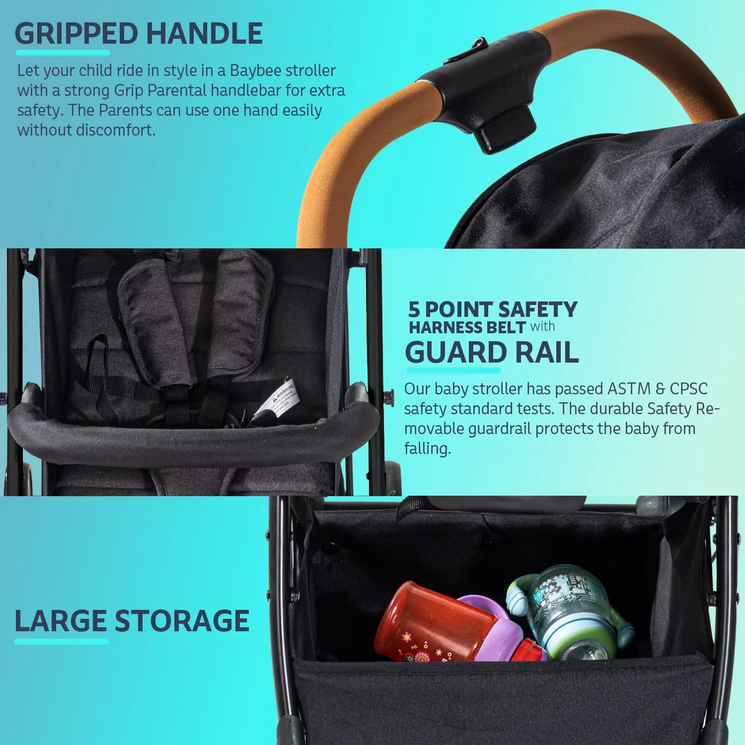 Baybee Cruise & Carry Convertible Baby Pram Stroller with Car Seat Combo