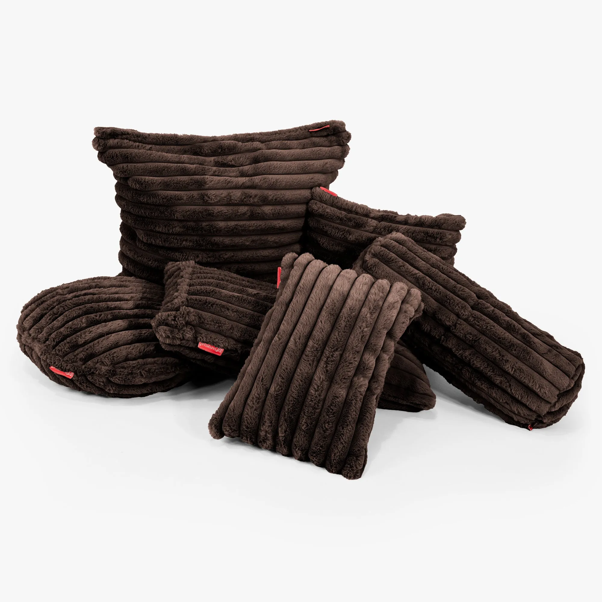 Bolster Scatter Cushion Cover 20 x 55cm - Ultra Plush Cord Sable