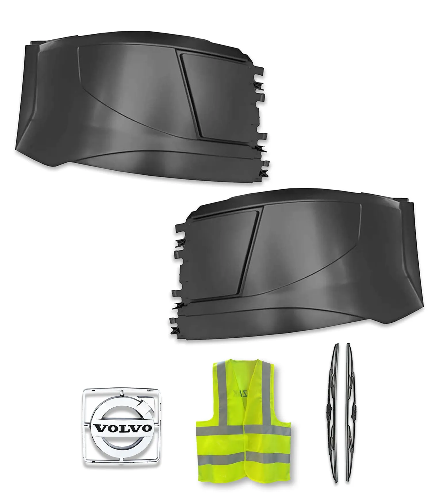 Bumper Corners No Fog Holes Plastic Set 2016-2017 Volvo VNL