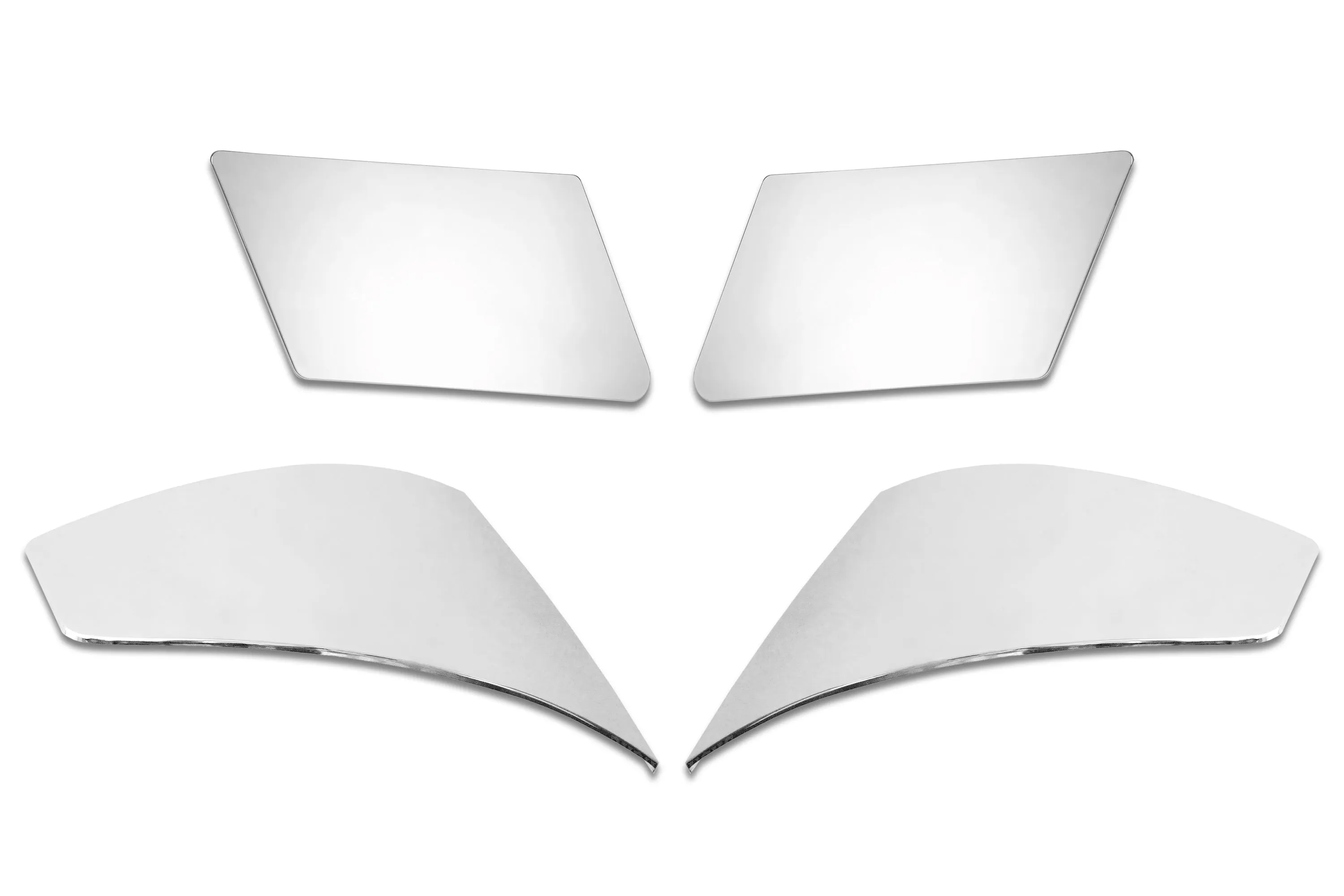 Bumper Corners No Fog Holes w/Chrome Trims Set 2016-2017 Volvo VNL