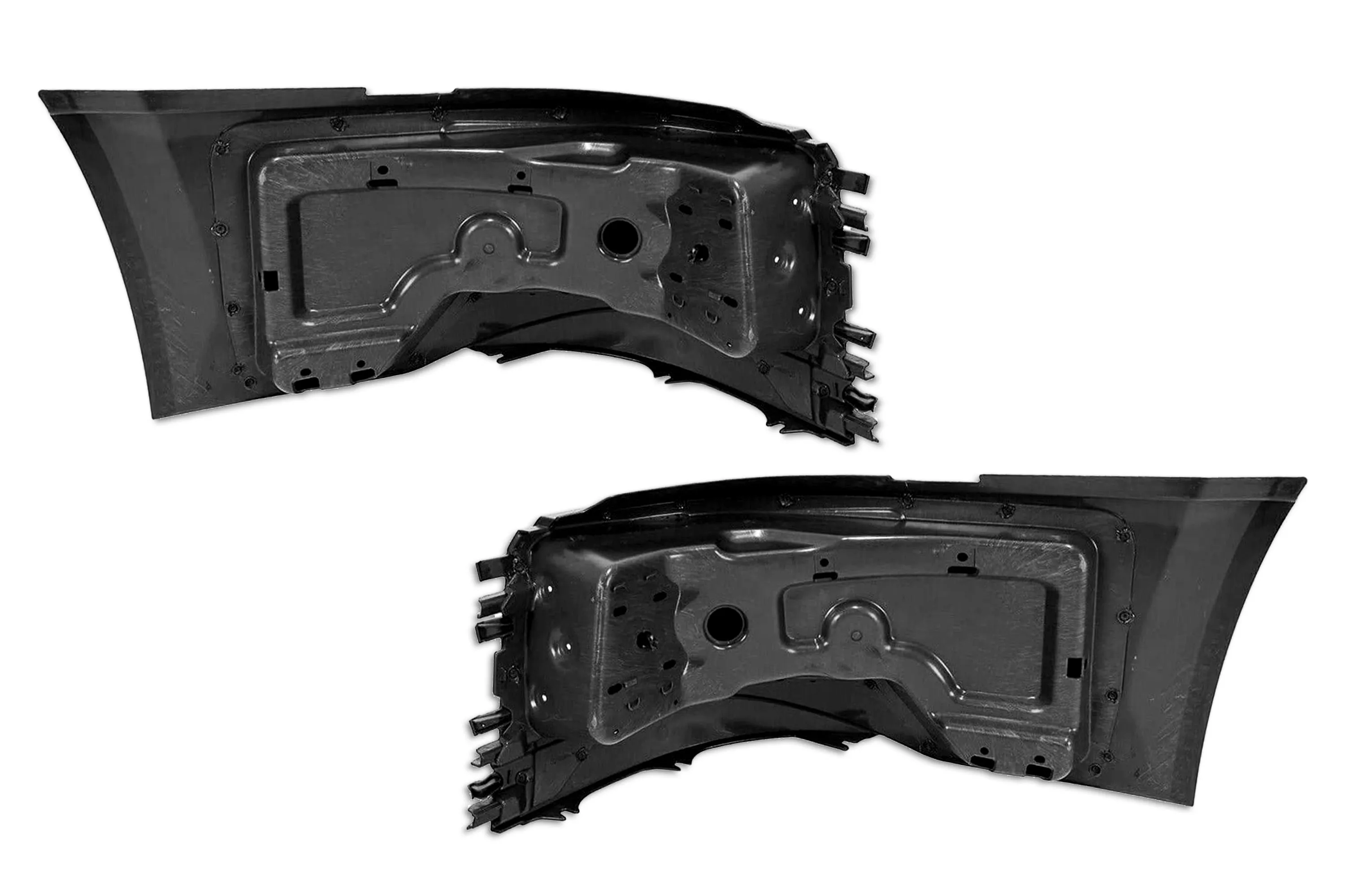 Bumper Corners w/ Fog Hole Plastic w/ Brackets Set 2004-2015 Volvo VNL