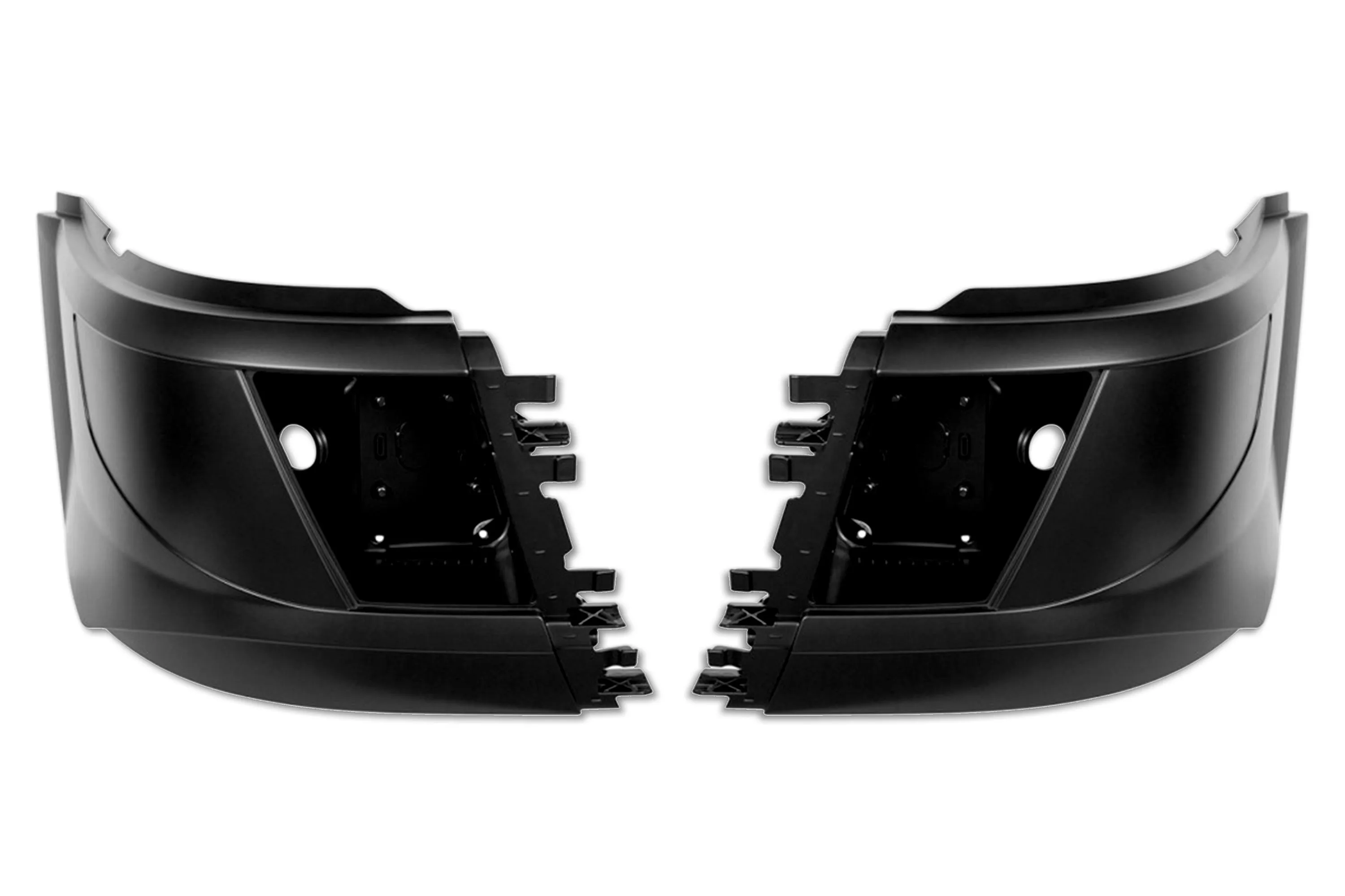 Bumper Corners w/ Fog Hole Plastic w/ Brackets Set 2016-2017 Volvo VNL