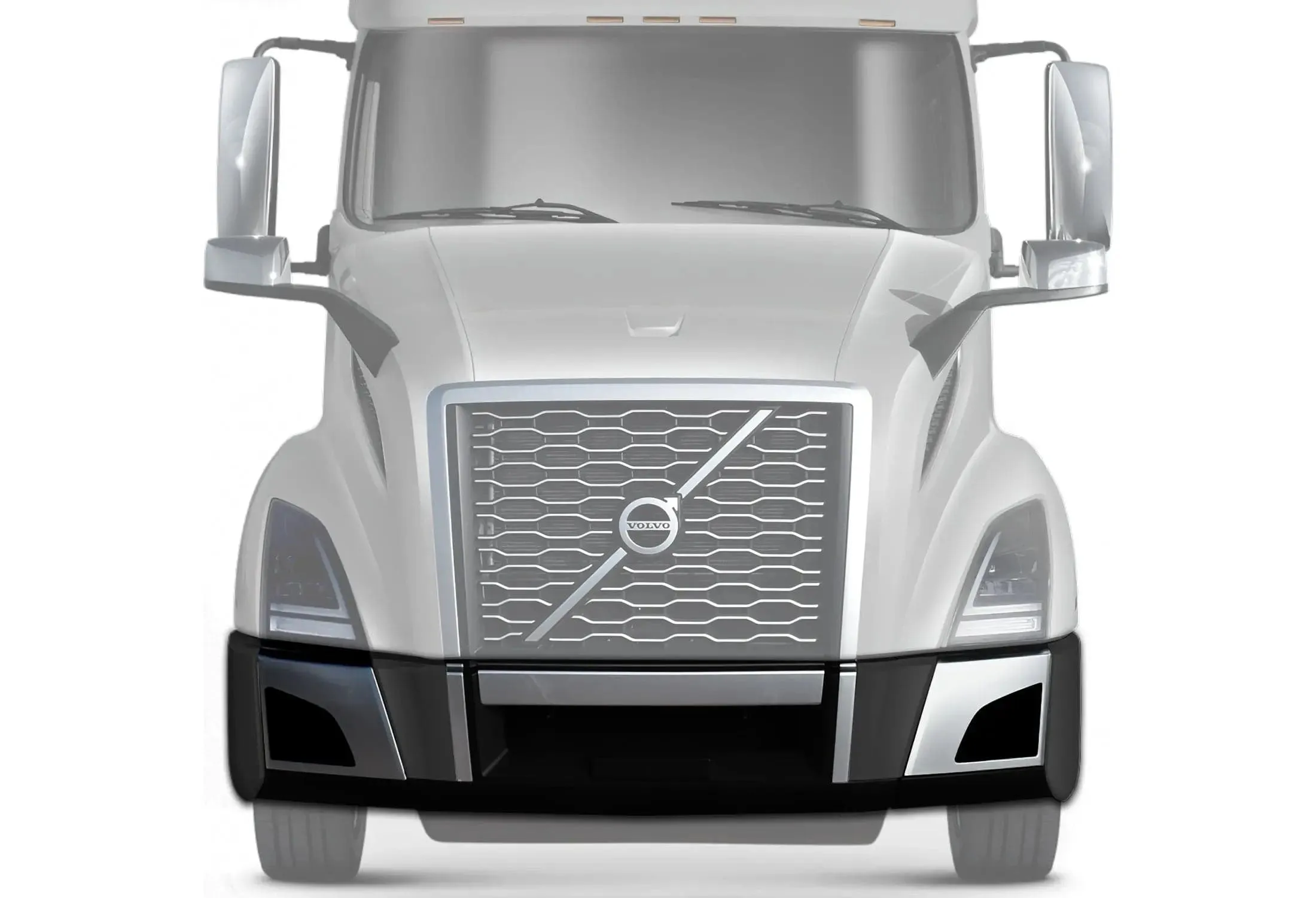 Bumper Set with Chrome Trim and Brackets No Fog Holes 2018  Volvo VNL VNR