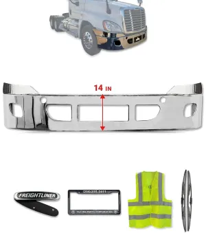 Bumper with Fog Light Holes 14" Steel 2008-2017 Freightliner Cascadia 125 113
