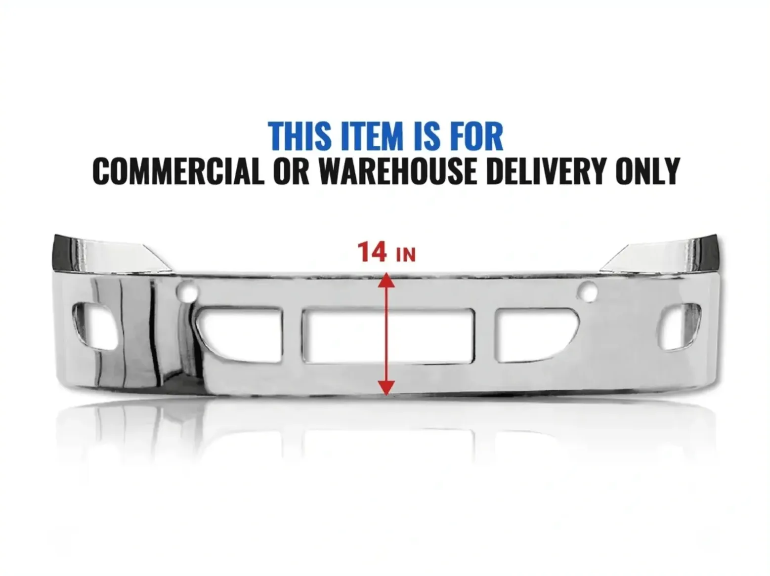 Bumper with Fog Light Holes 14" Steel 2008-2017 Freightliner Cascadia 125 113