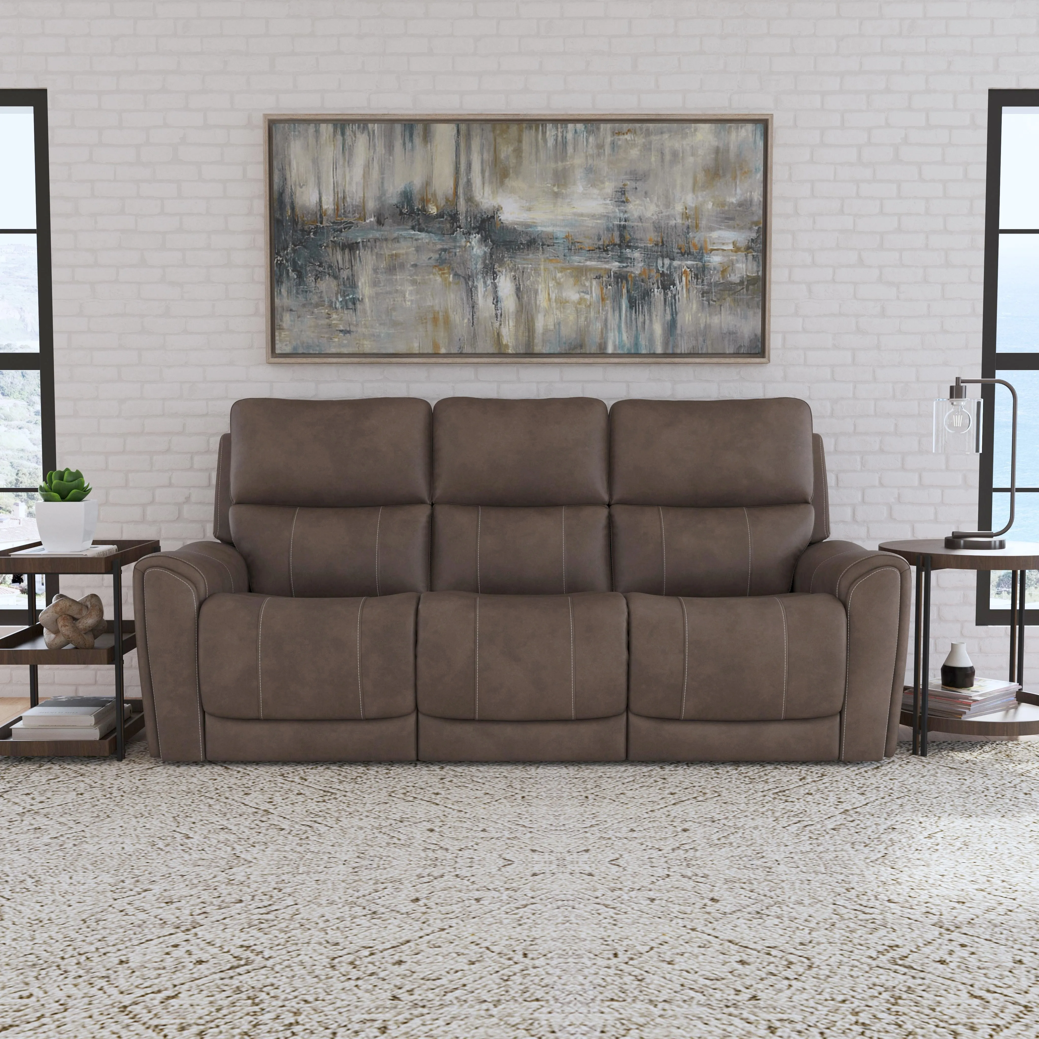 Carter Power Reclining Sofa with Console & Power Headrests & Lumbar