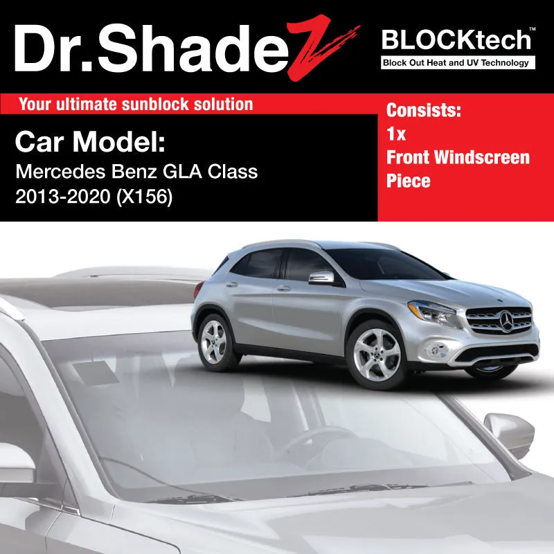 Dr Shadez BLOCKtech Premium Front Windscreen Foldable Sunshade for Mercedes Benz GLA Class 2013-2020 1st Generation (X156)