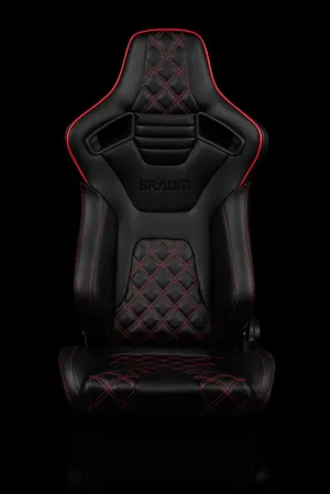 ELITE-X SERIES RACING SEATS - ( DIAMOND ED. | RED PIPING ) – PAIR