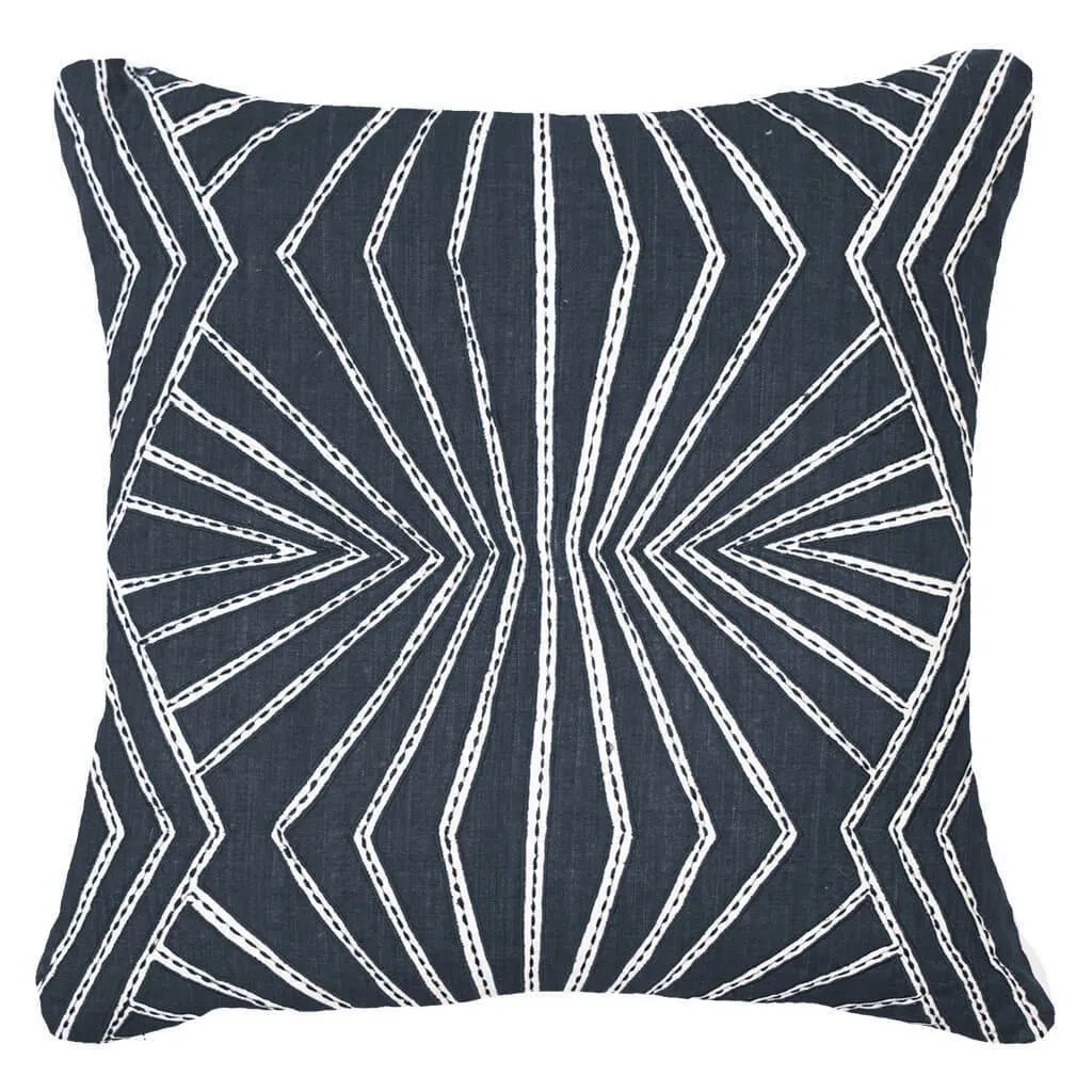Fan Navy Lounge Cushion 55x55cm