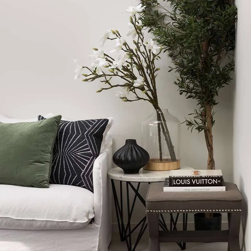 Fan Navy Lounge Cushion 55x55cm