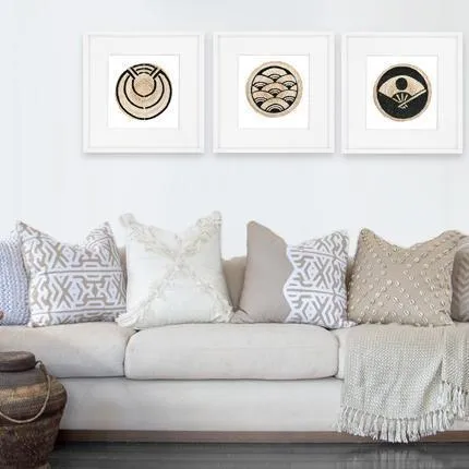 Fringe Cross White Lounge Cushion 55 x 55 cm