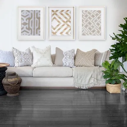 Fringe Cross White Lounge Cushion 55 x 55 cm
