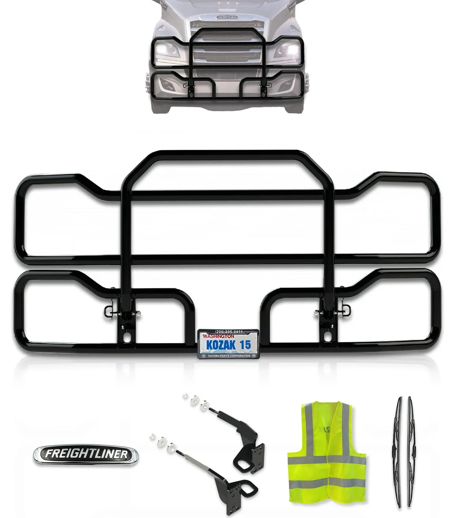 Front Grille Guard Black 2018  Freightliner Cascadia 126 116