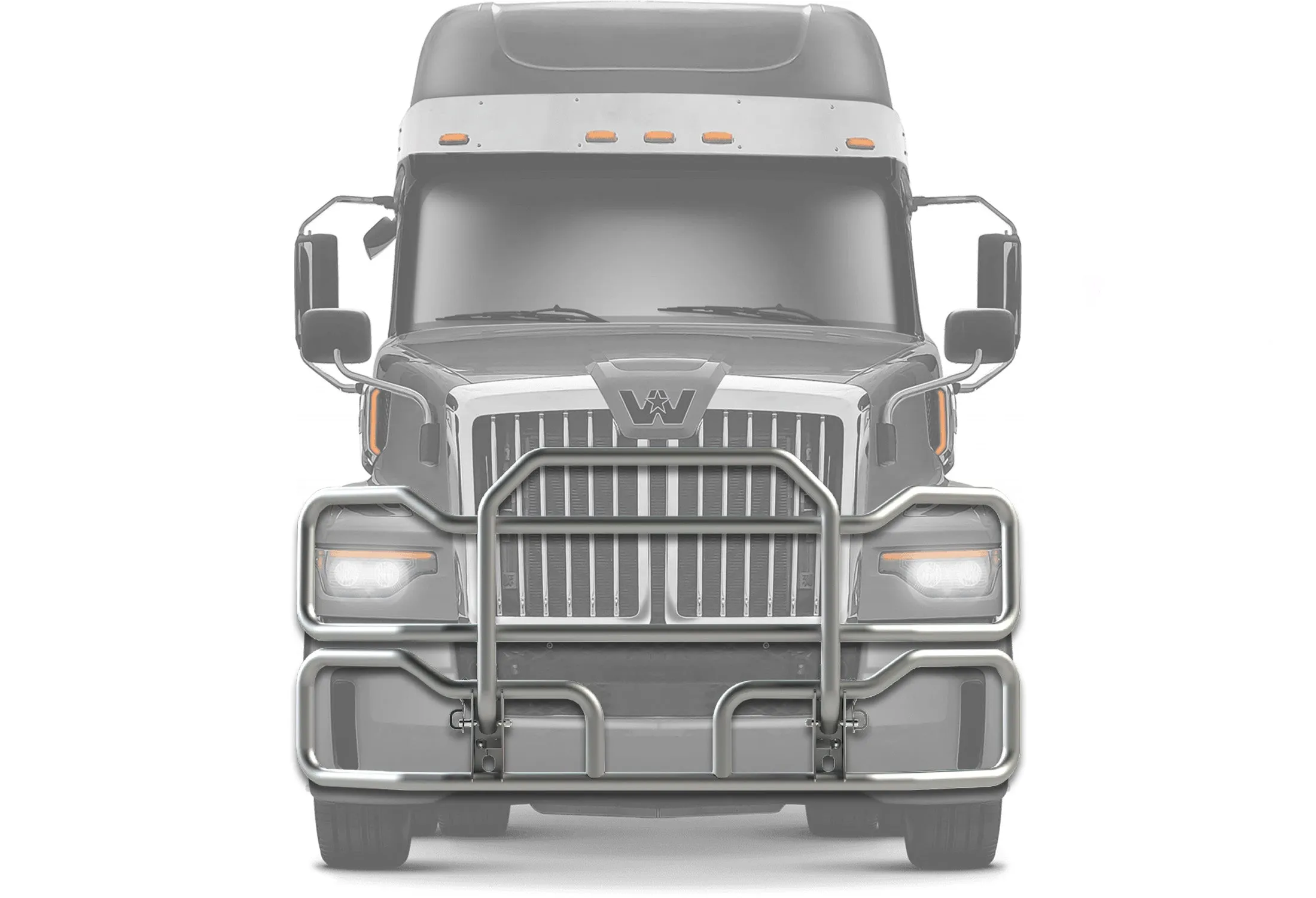 Front Grille Guard Chrome 2023  Western Star 57X Set-Back