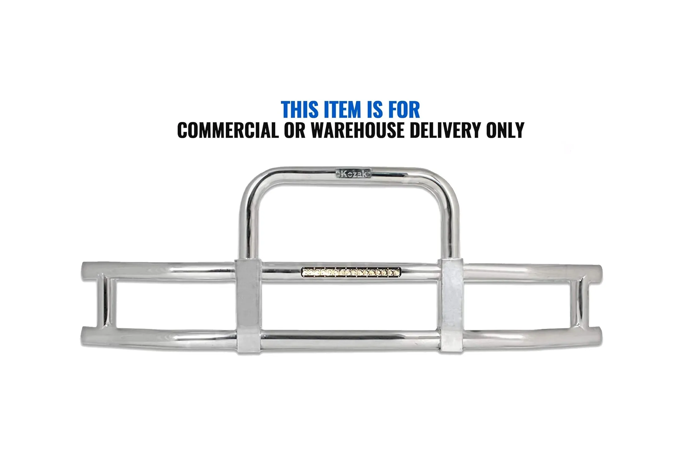 Grille Guard Chrome with Built in 16'' LED Bar Peterbilt 386