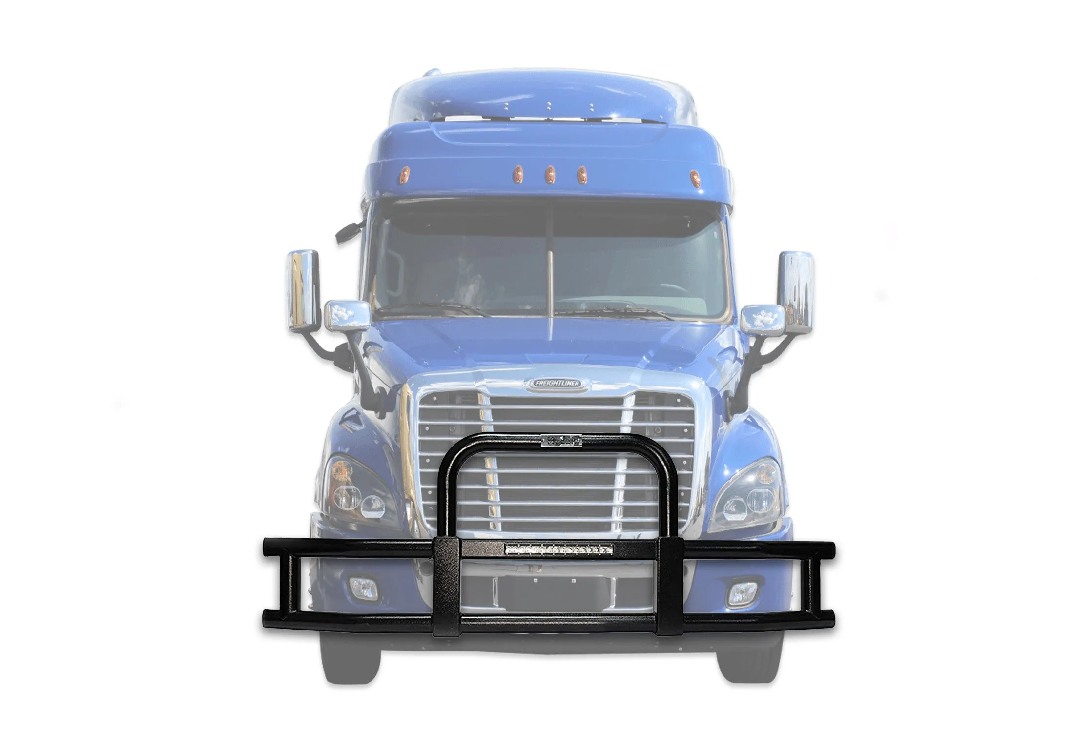Grille Guard with Built-in 16'' LED Bar Black 2008-2017 Freightliner Cascadia 125 113