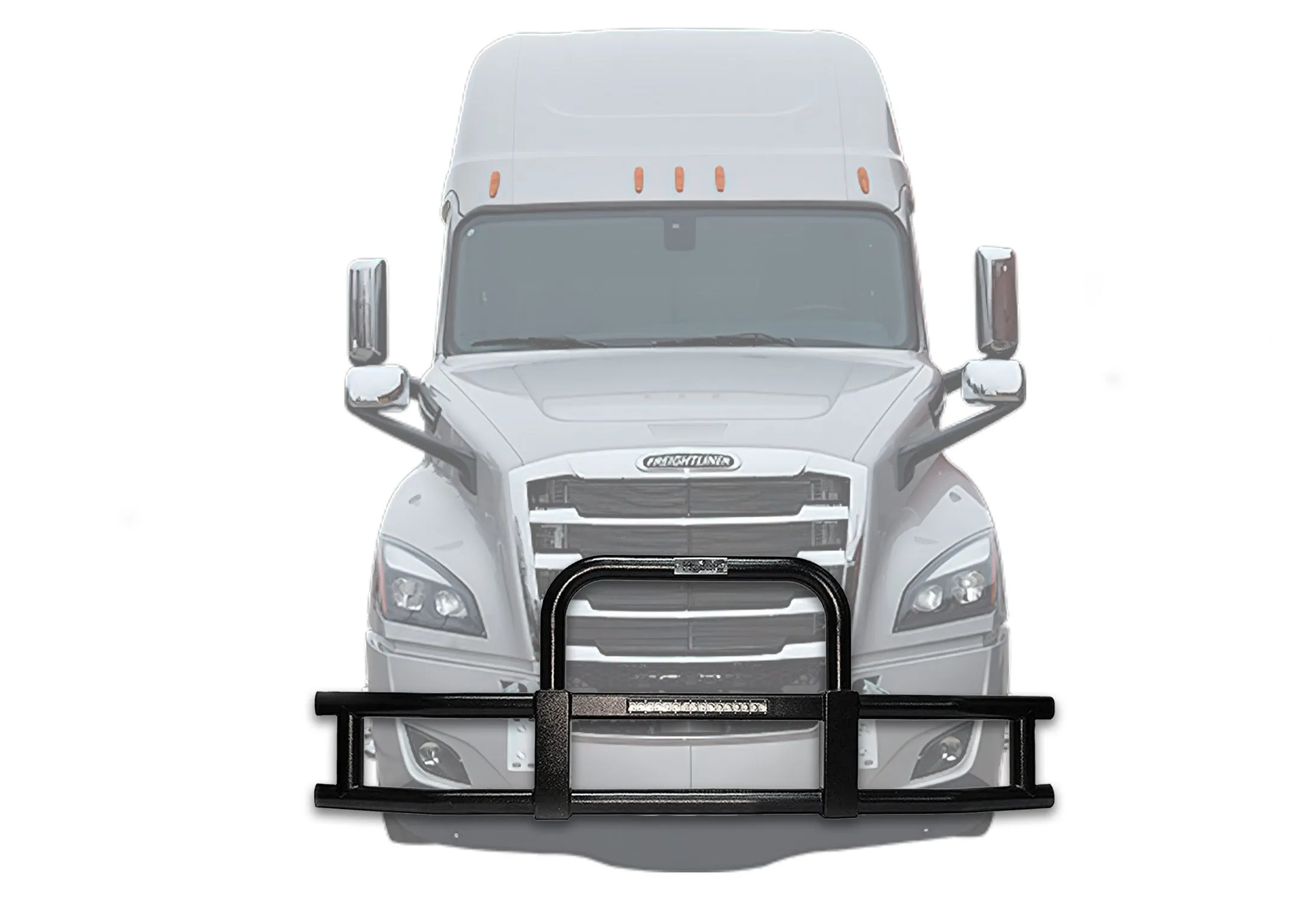 Grille Guard with Built-in 16'' LED Bar Black 2018  Freightliner Cascadia 126 116
