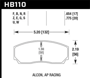 Hawk AP CP5200 Caliper HP  Street Brake Pads