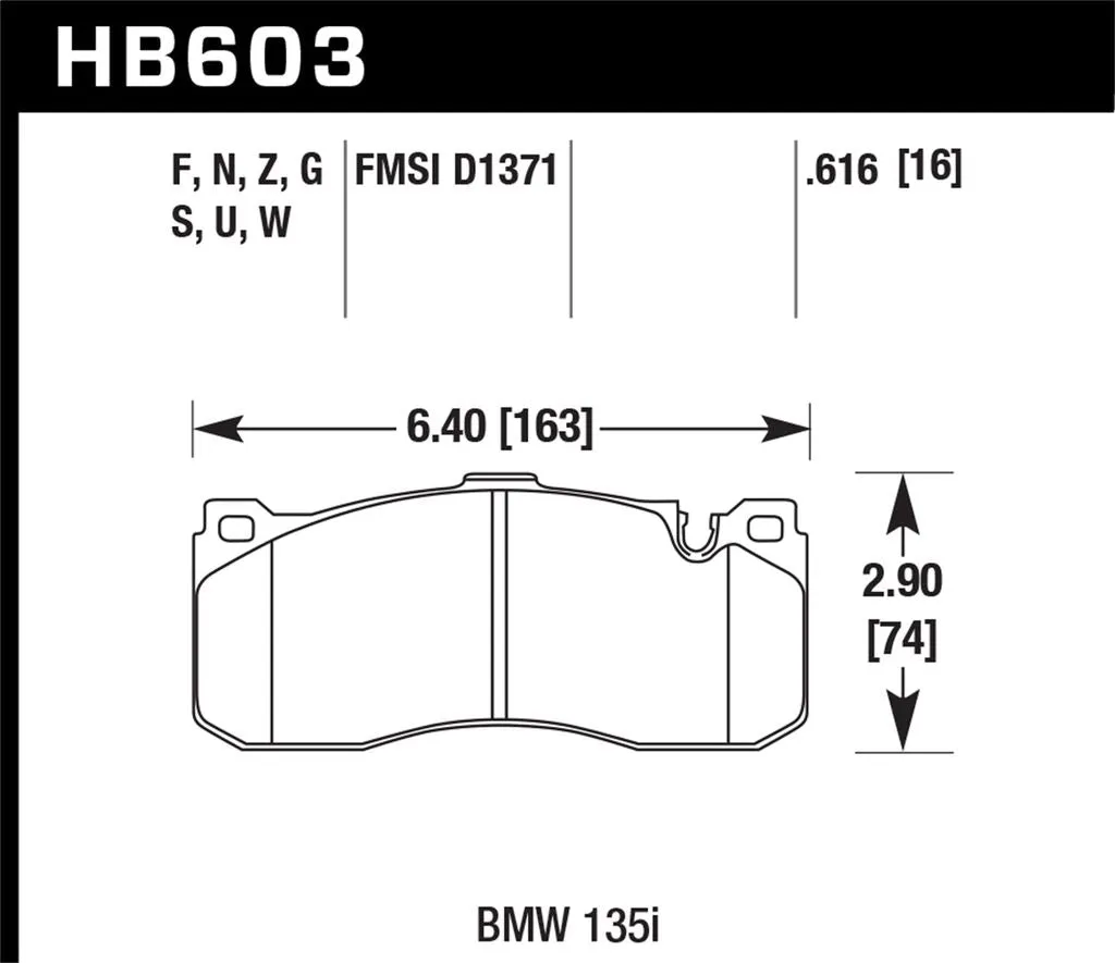 Hawk HPS Brake Pads BMW 135i (2008-2013) Front or Rear Set