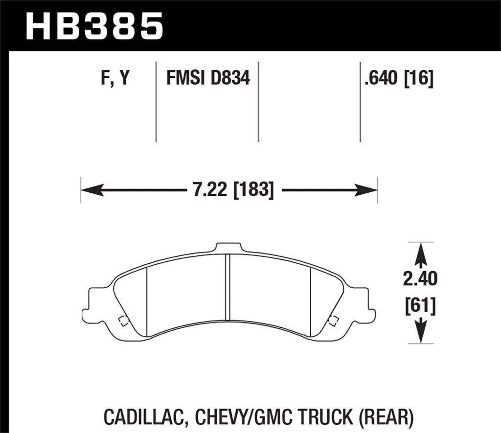 Hawk HPS Brake Pads Chevy Suburban (2000-2002) Rear Set HB385F.640