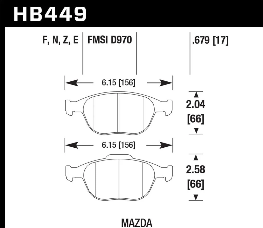 Hawk HPS Brake Pads Ford Focus SVT (2002-2004) Front Set HB449F.679