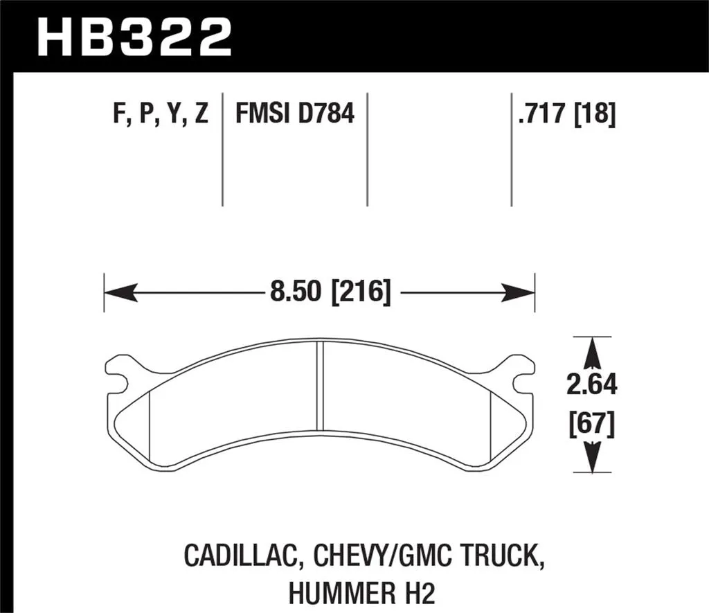 Hawk HPS Brake Pads GMC Yukon (2000-2013) Rear Set HB323F.724