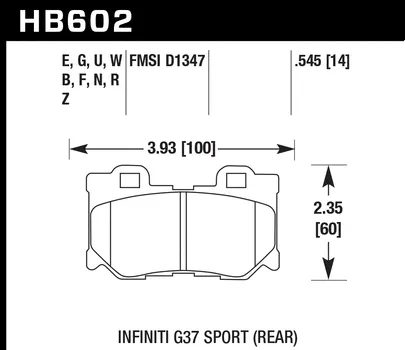 Hawk HPS Brake Pads Nissan 370Z 3.7L (2009-2019) Front or Rear