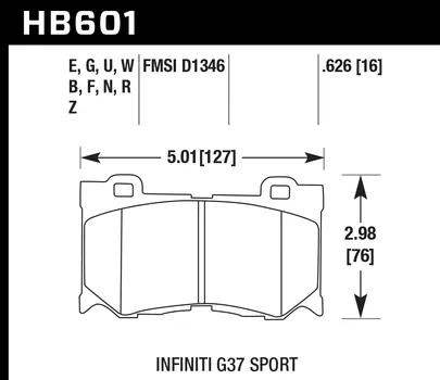 Hawk HPS Brake Pads Nissan 370Z 3.7L (2009-2019) Front or Rear
