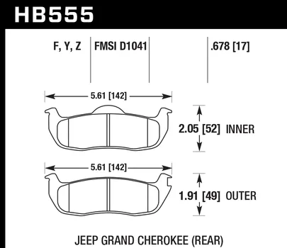 Hawk HPS Brake Pads Nissan Armada 5.6L (05-15) Rear Set HB555F.678