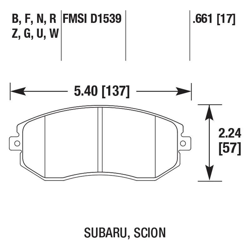 Hawk HPS Brake Pads Subaru Forester 2.5i (11-15) Front or Rear Set