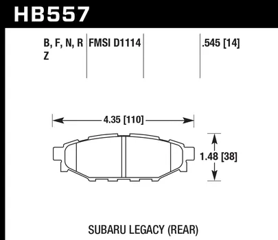 Hawk HPS Brake Pads Subaru Forester 2.5i (11-15) Front or Rear Set