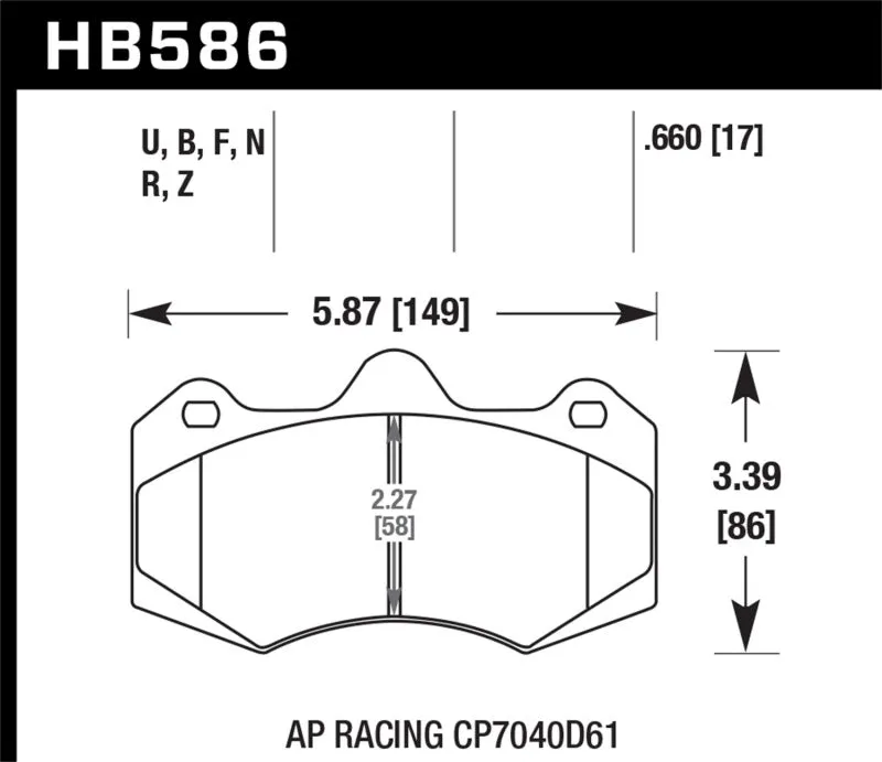 Hawk HPS Street Brake Pads - AP Racing CP7040 - HB586F.660