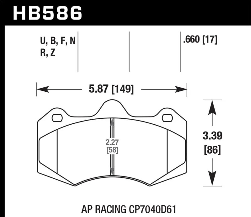 Hawk HPS Street Brake Pads - AP Racing CP7040 - HB586F.660