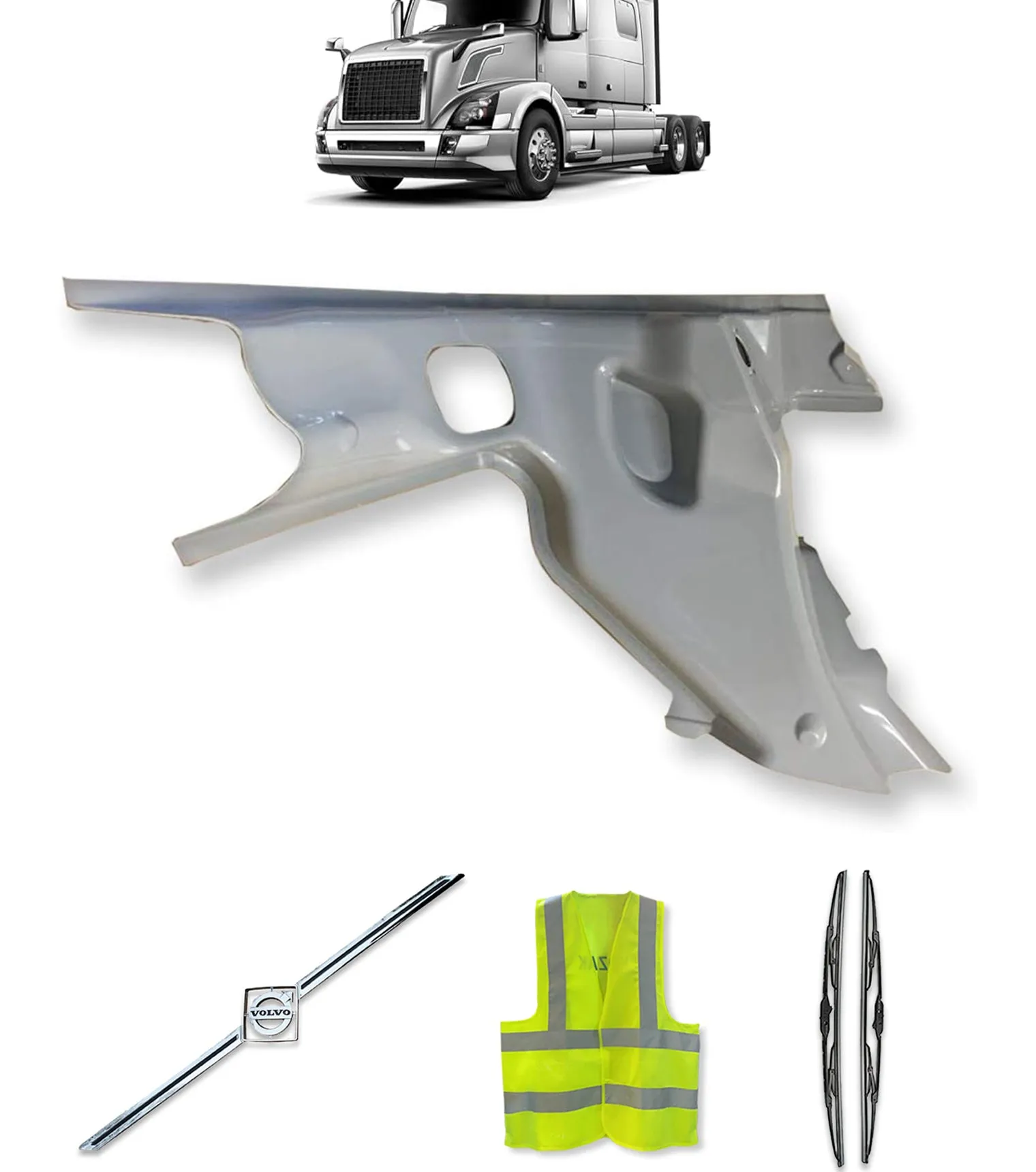 Hood Bracket Inner Big Fiberglass Driver 2004-2017 Volvo VNL