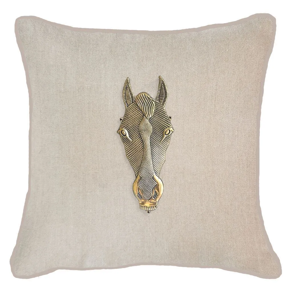 Horse Head Natural Lounge Cushion 55x55cm