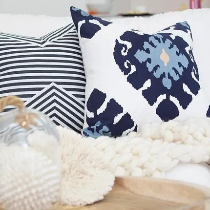 Inner Ikat Navy Lounge Cushion 55x55cm