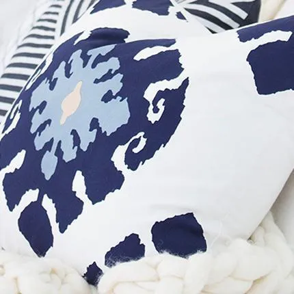 Inner Ikat Navy Lounge Cushion 55x55cm