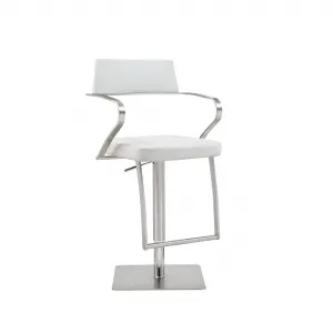 LEVI Curved Arm Leather Bar Stool