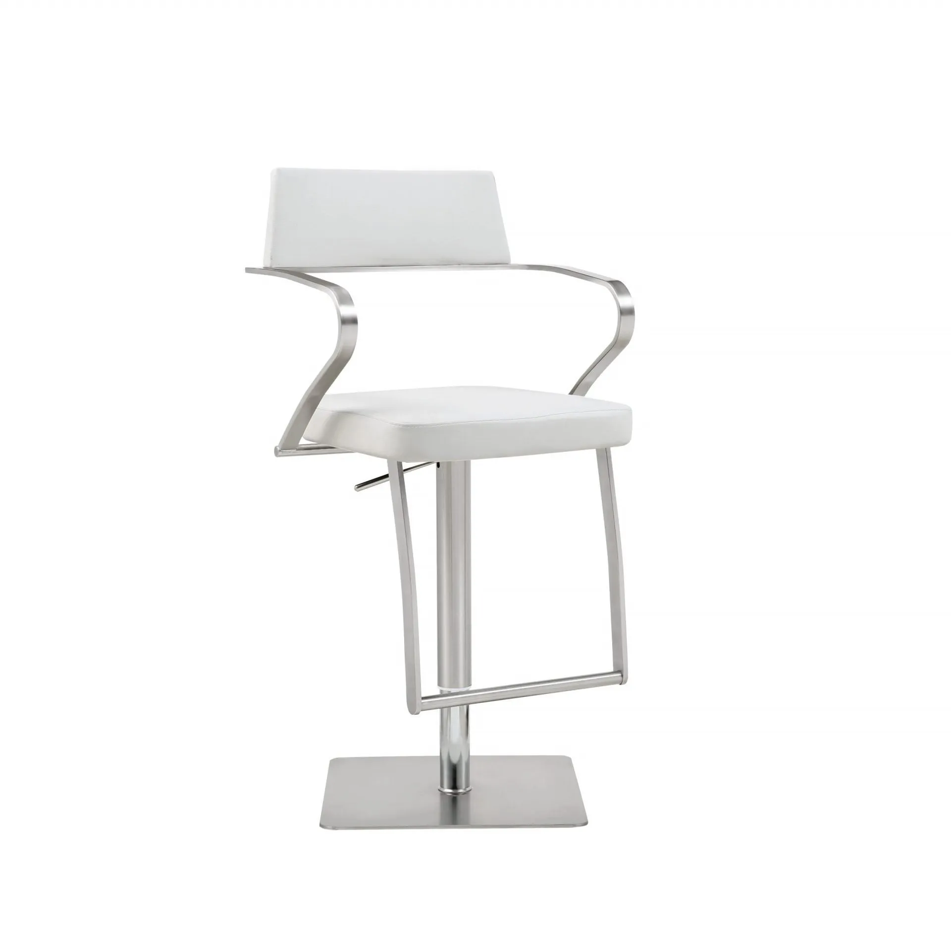 LEVI Curved Arm Leather Bar Stool