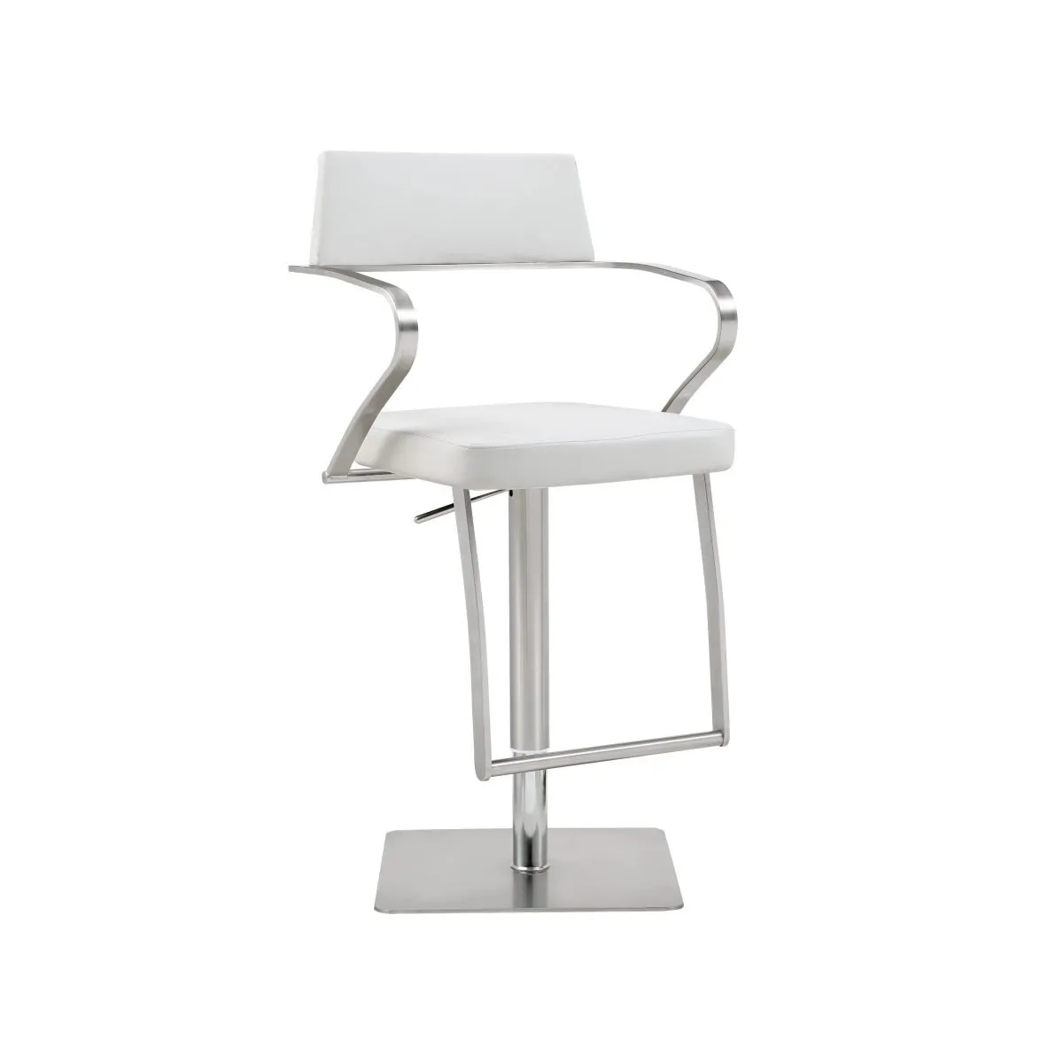 LEVI Curved Arm Leather Bar Stool