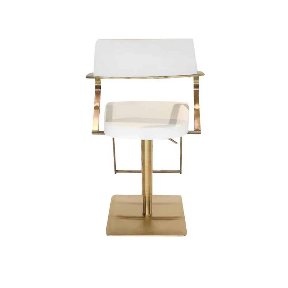 LEVI Curved Arm Leather Bar Stool