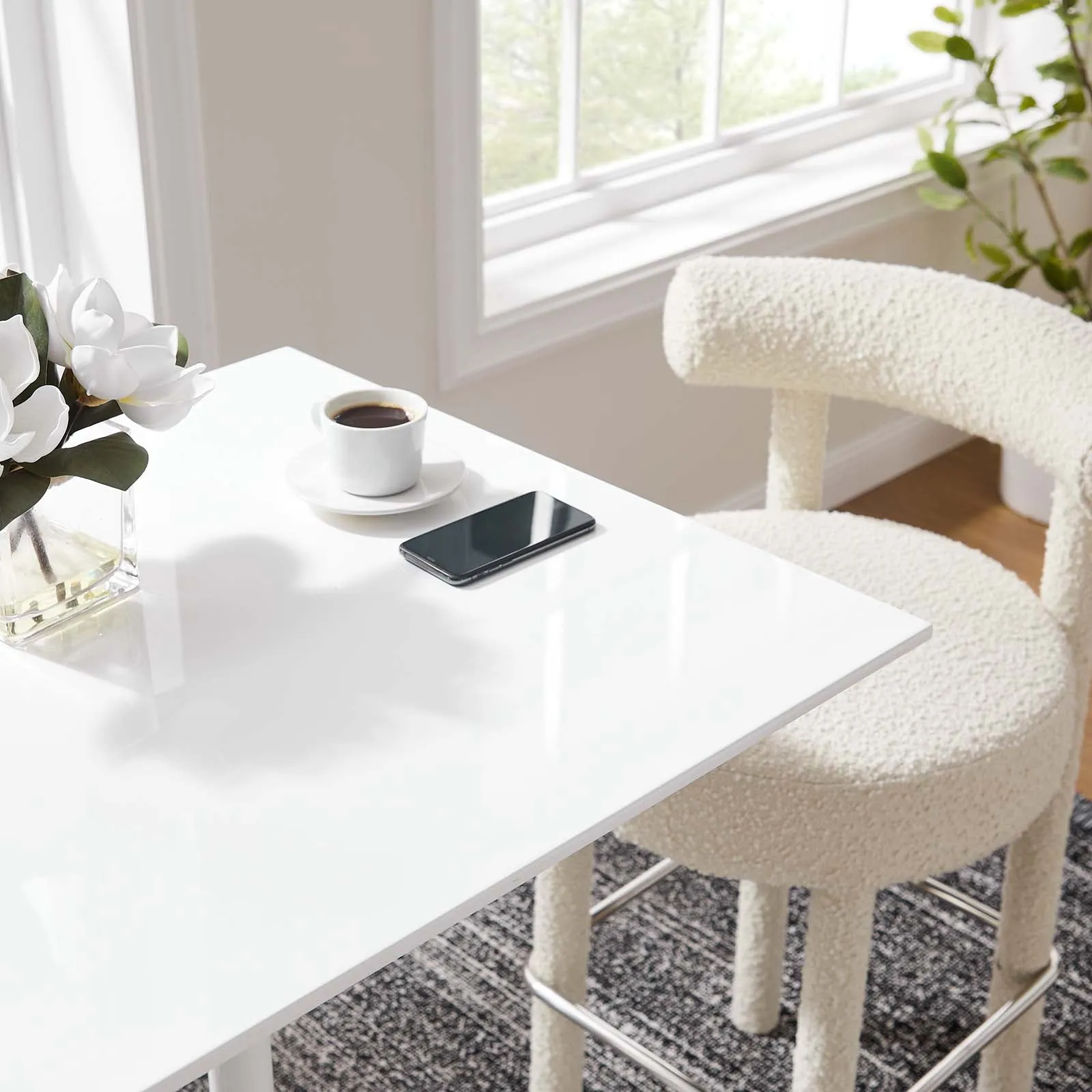 Lippa 28" Square Bar Table White EEI-1826-WHI