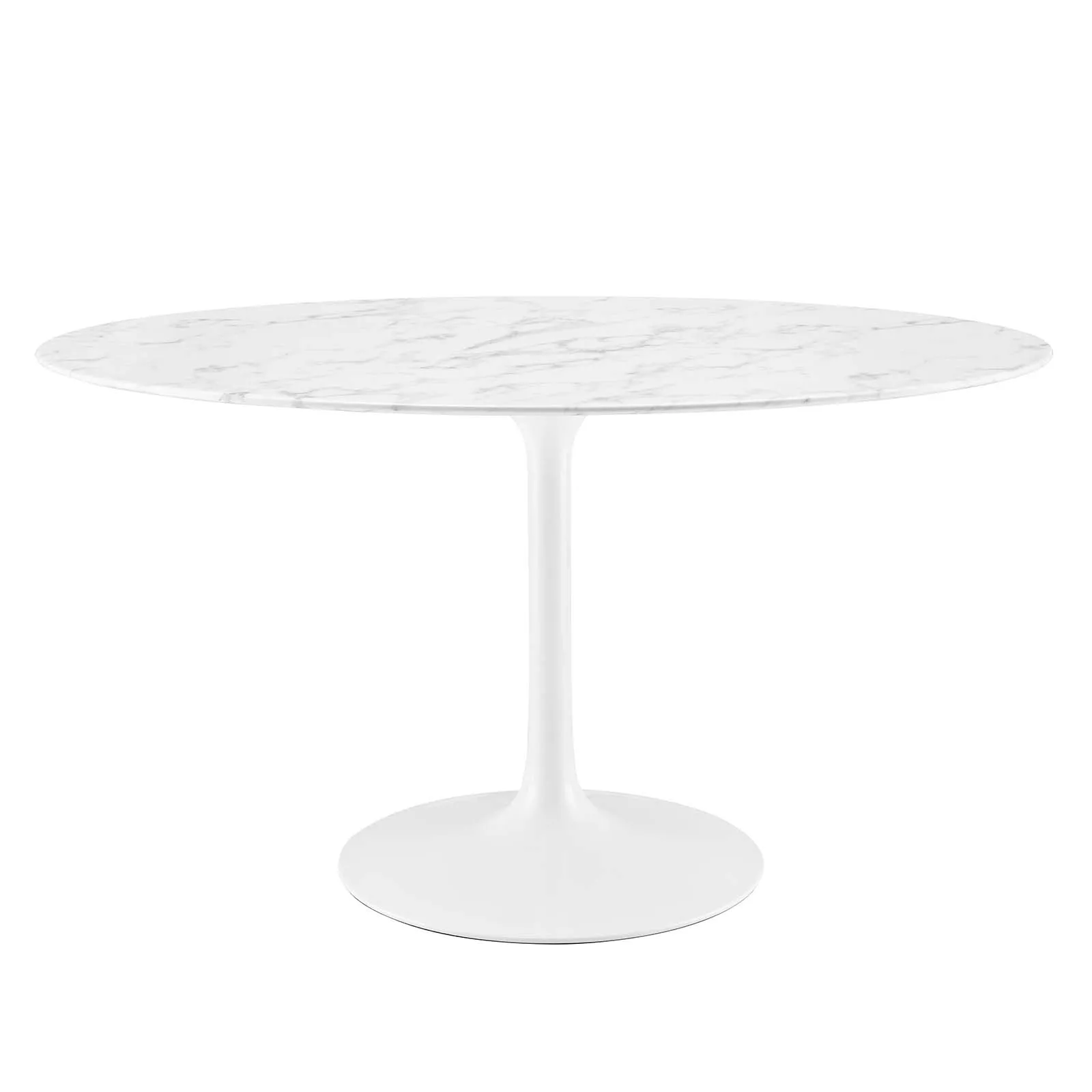 Lippa 54" Oval Artificial Marble Dining Table White EEI-1134-WHI